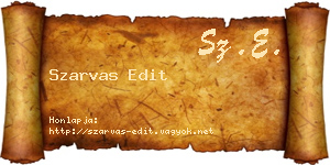 Szarvas Edit névjegykártya
